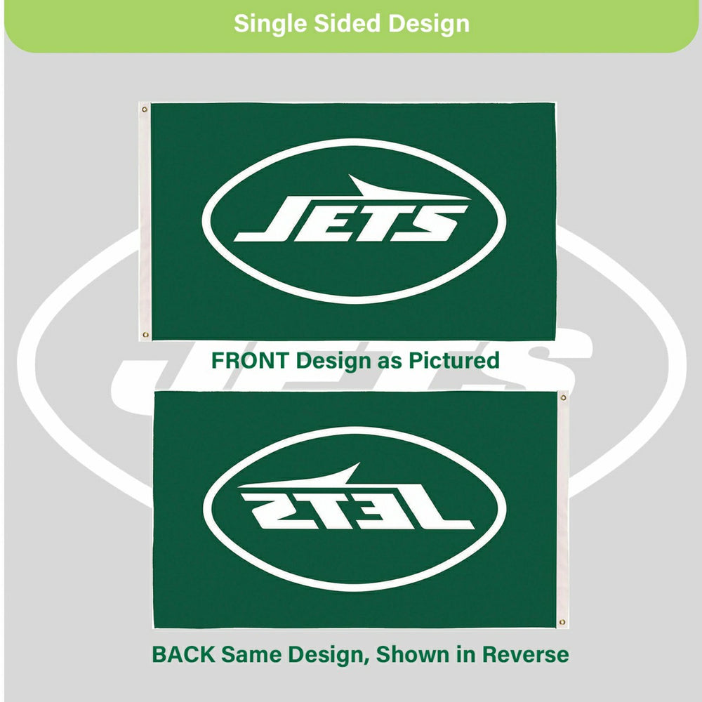 New York Jets Single Sided Flag w/ 2 Grommets, 3'x5'