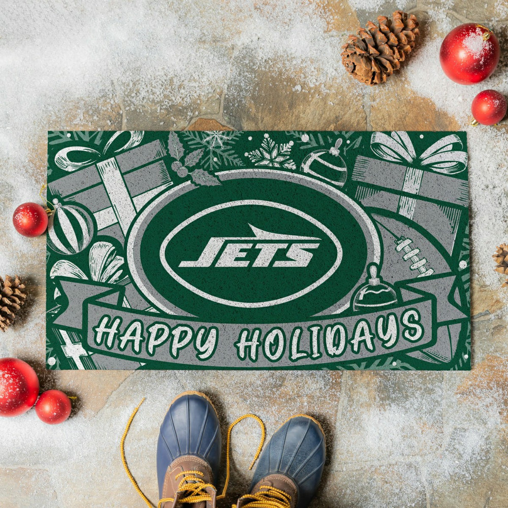 New York Jets Holiday PVC Mat, 28"x16"