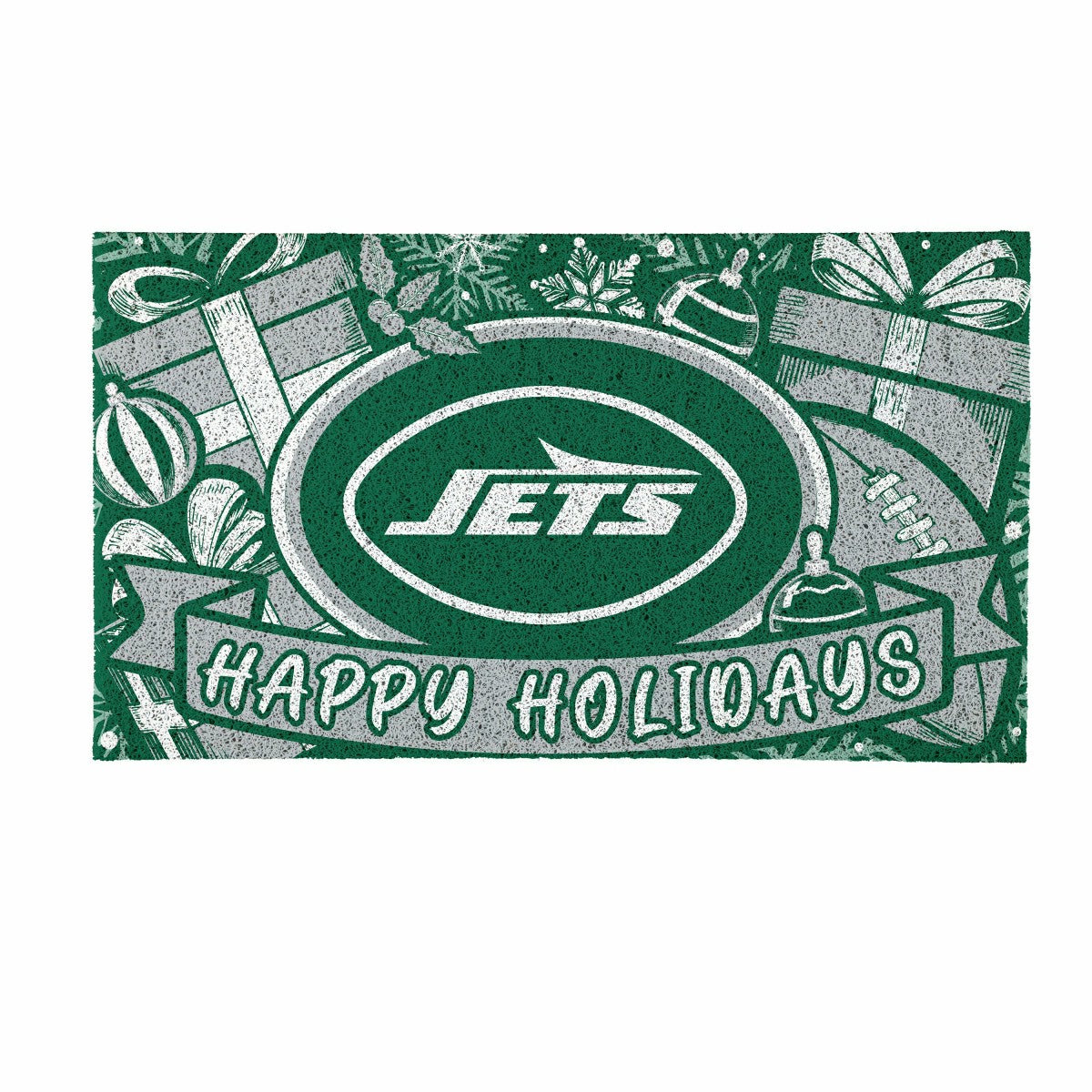 New York Jets Holiday PVC Mat, 28"x16"