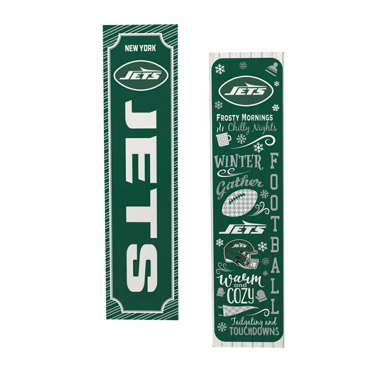 New York Jets Winter Seasonal Double Sided Large Leaner, 46"