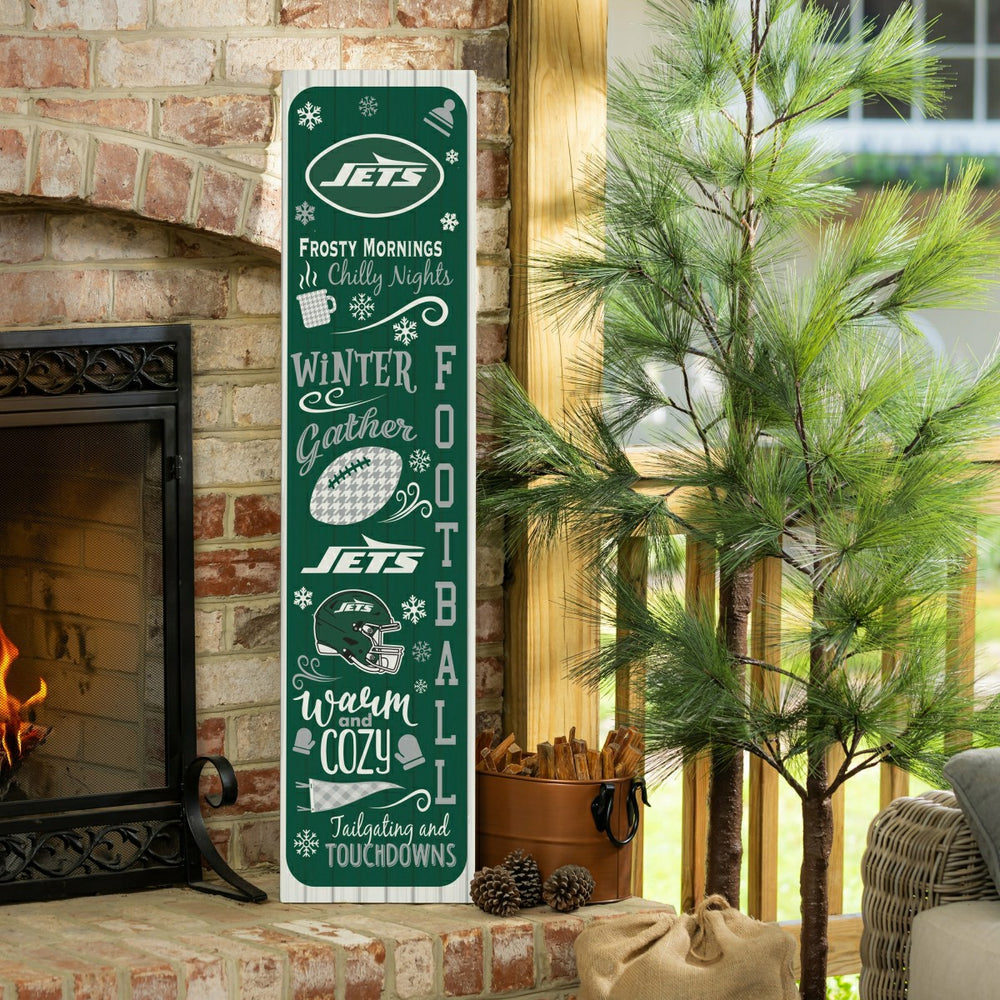 New York Jets Winter Seasonal Double Sided Large Leaner, 46"
