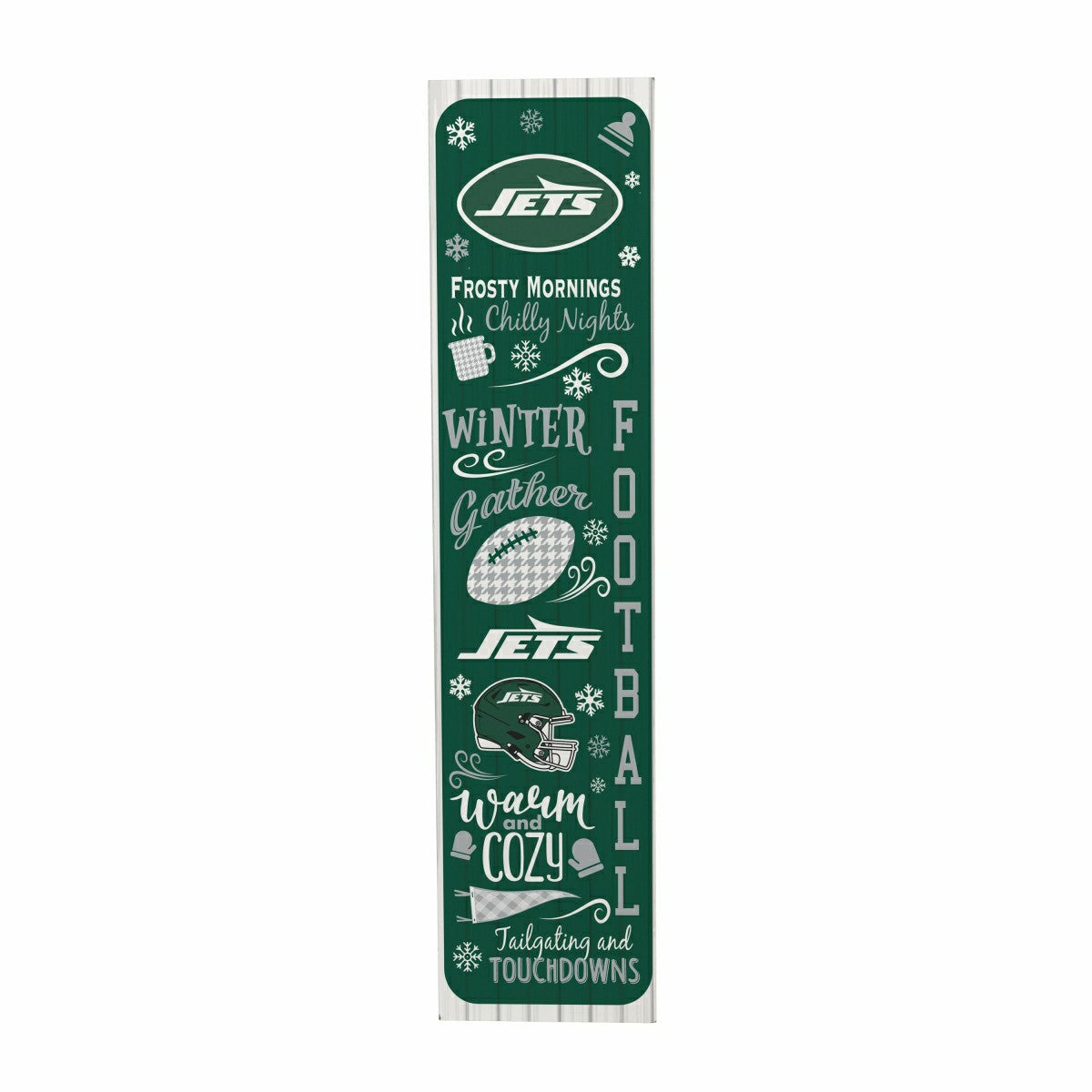 New York Jets Winter Seasonal Double Sided Large Leaner, 46"