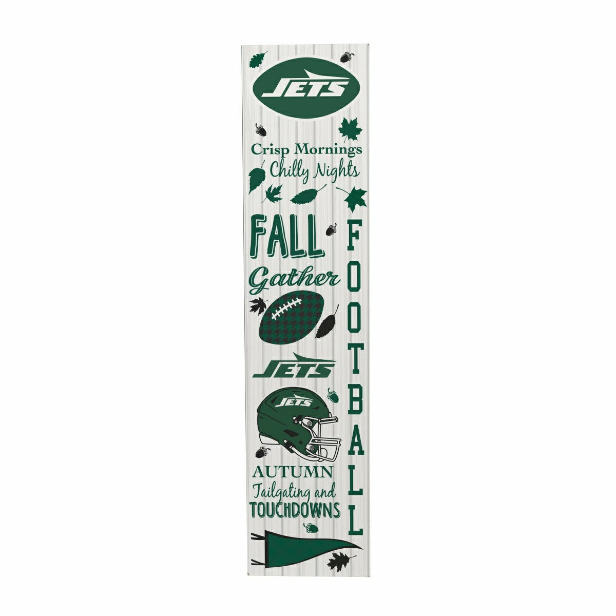 New York Jets Fall Seasonal Double Sided Large Leaner, 46"