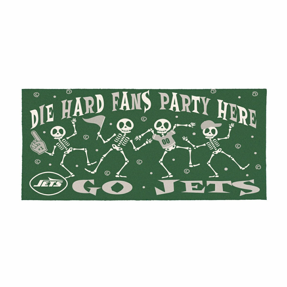 New York Jets Flocked Coir Halloween Sassafras Switch Mat, 22"x10"