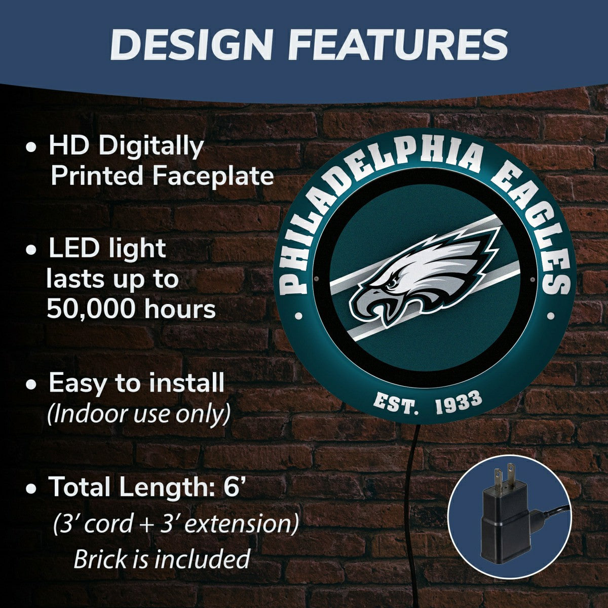 Philadelphia Eagles, Metal Lite, Round