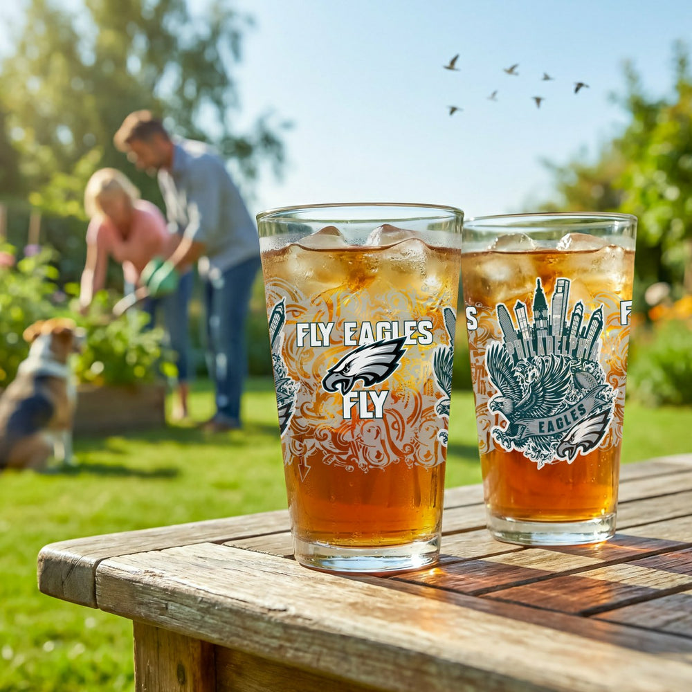 Philadelphia Eagles 16oz Glass pint, Set of 2