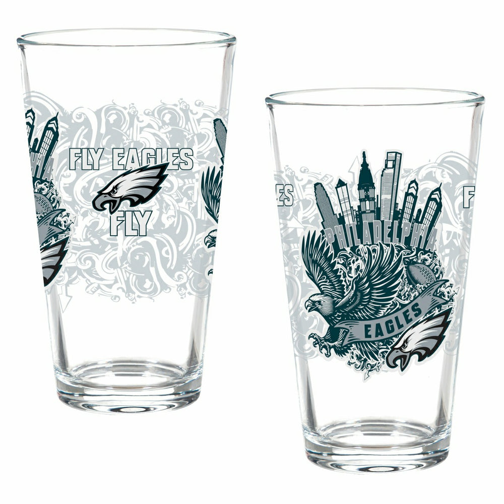 Philadelphia Eagles 16oz Glass pint, Set of 2