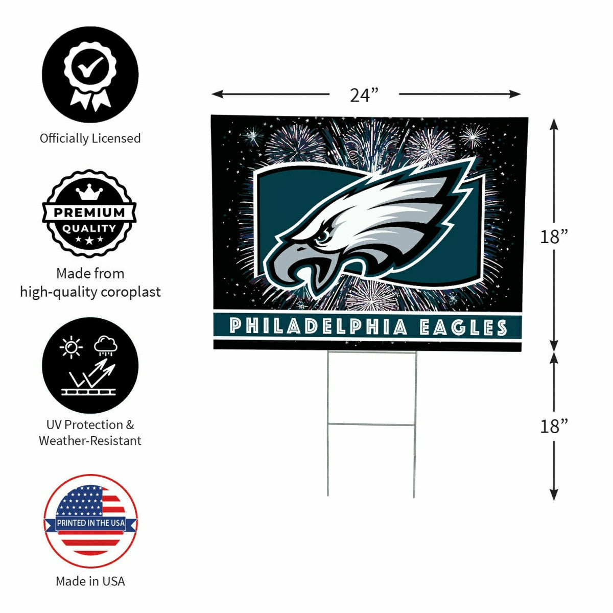 Philadelphia Eagles Yard Sign, Patriotic