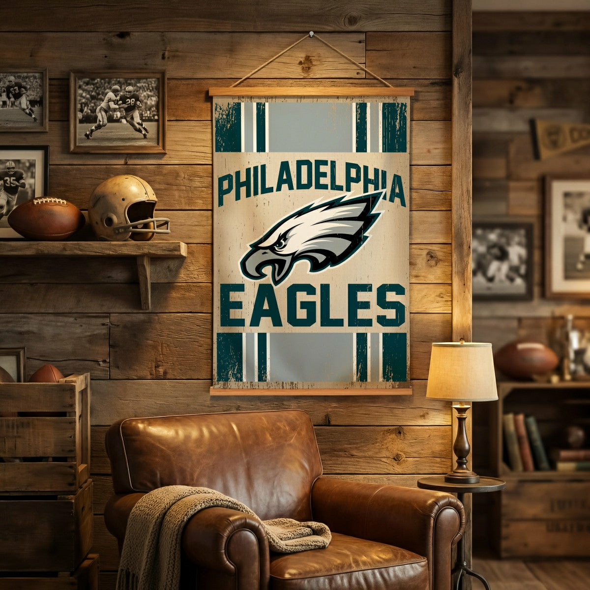 Philadelphia Eagles, Canvas Wall Tapestry, Medium, 36x24