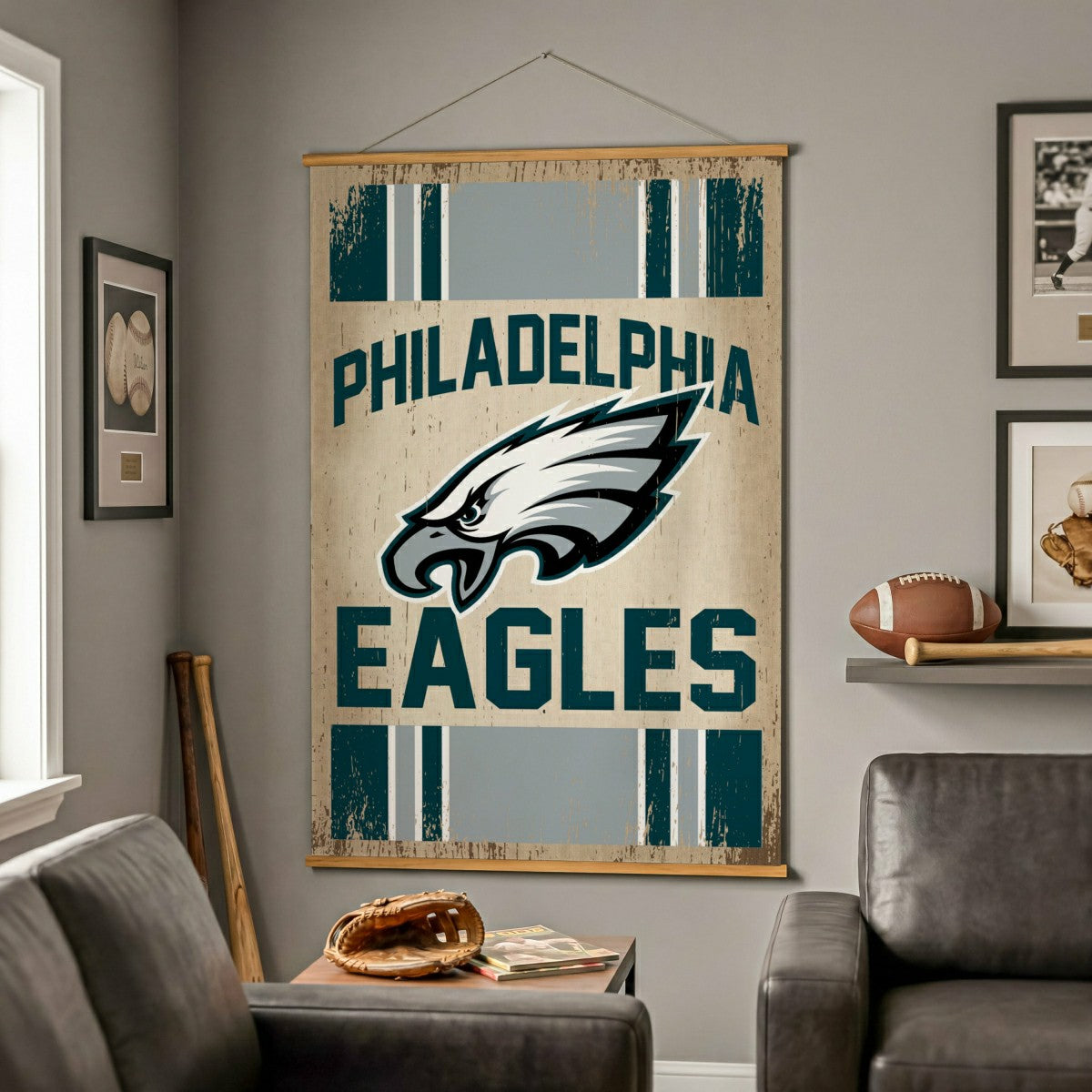 Philadelphia Eagles, Canvas Wall Tapestry, Large, 54x36