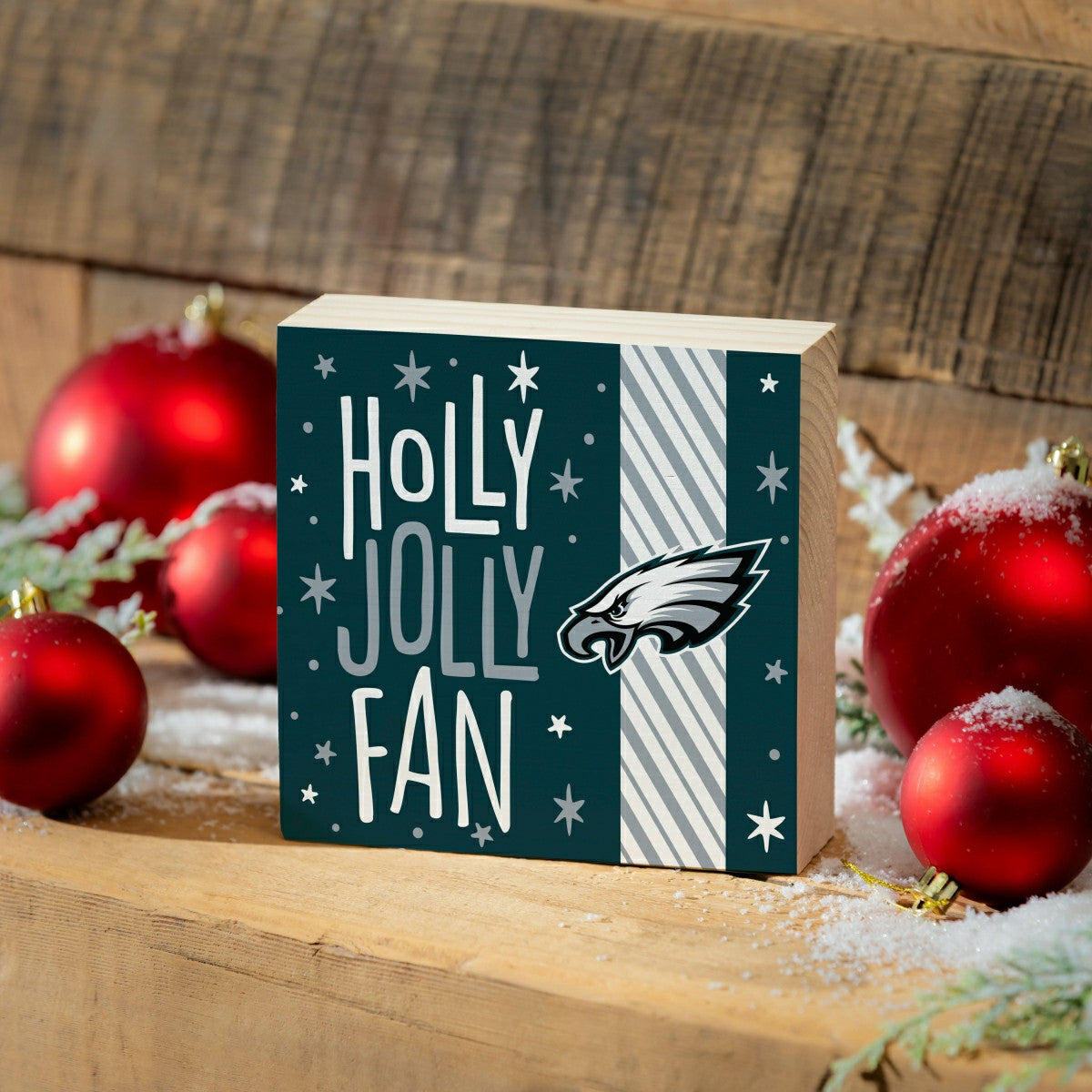 Philadelphia Eagles Block, Holiday, 6x6
