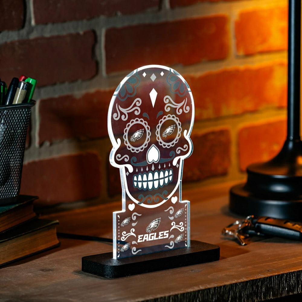 Philadelphia Eagles NFL Football Sugar Skull Desklite LED Decor