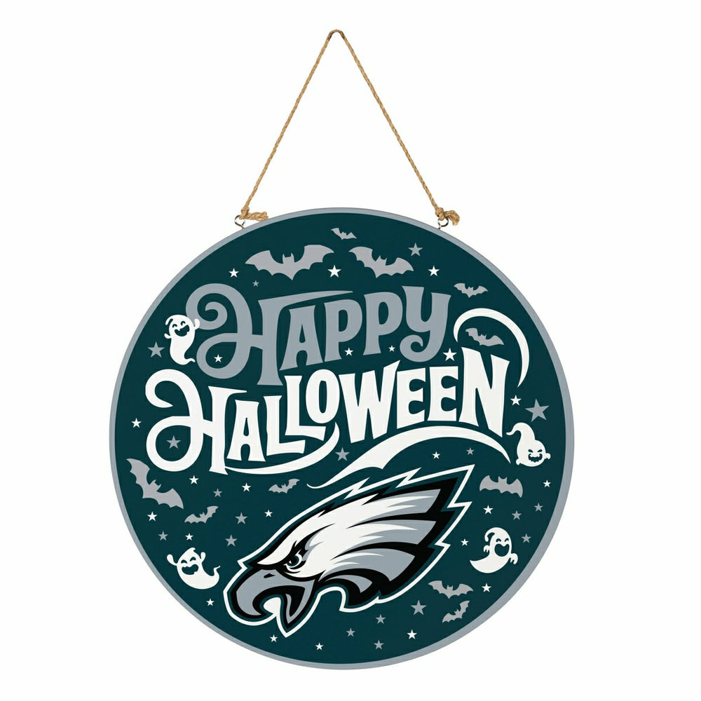 Philadelphia Eagles Halloween Round Door Décor with Hanging Rope, 18x1