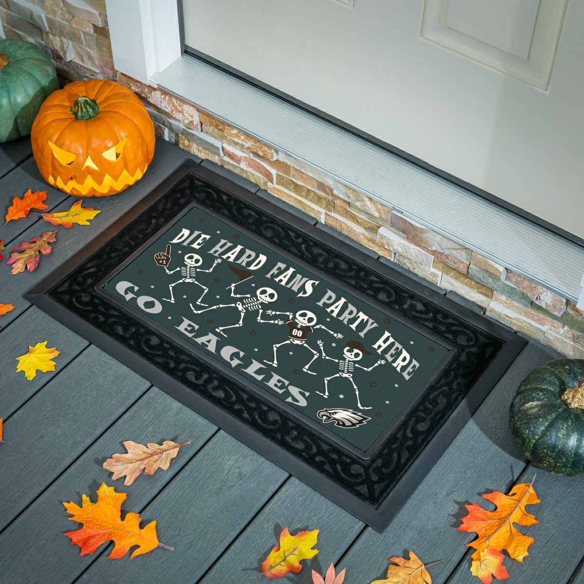 Philadelphia Eagles Flocked Coir Halloween Sassafras Switch Mat, 22"x1