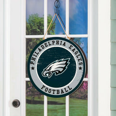 Philadelphia Eagles Round Door Décor with Hanging Rope, 18x18