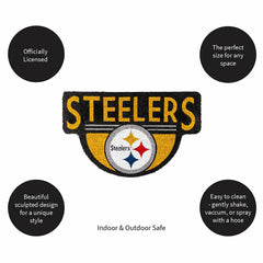 NFL Shaped Coir Door Mat, Steelers
