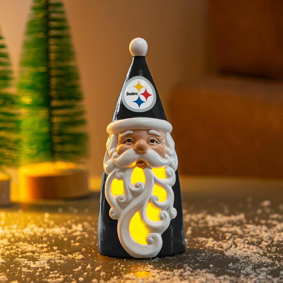 Pittsburgh Steelers Santa LED Statuary, 8"
