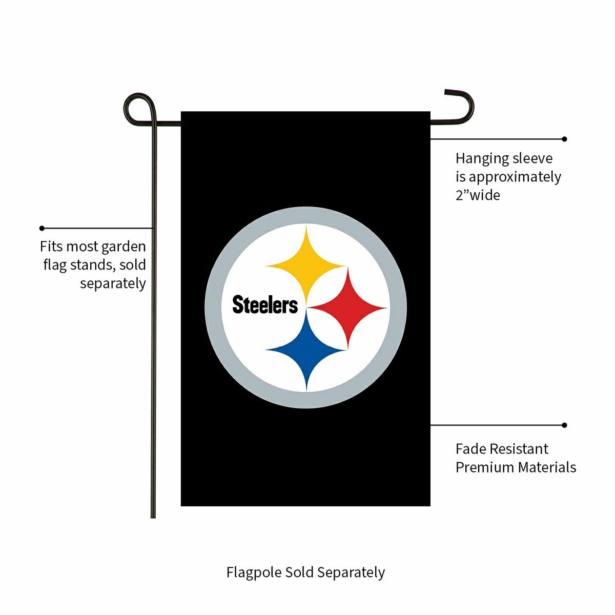 Pittsburgh Steelers Applique Garden Flag