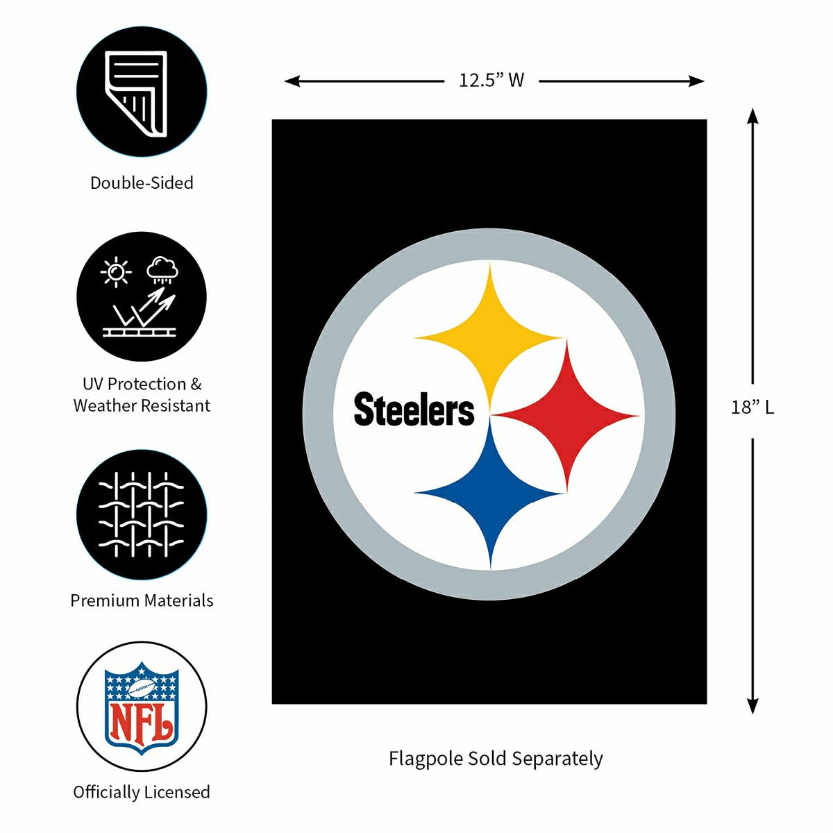 Pittsburgh Steelers Applique Garden Flag