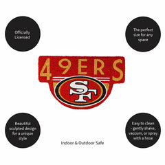 NFL Shaped Coir Door Mat, San Francisco 49s