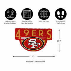 NFL Shaped Coir Door Mat, San Francisco 49s