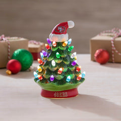 8" LED Ceramic Christmas Tree, San Francisco 49ers