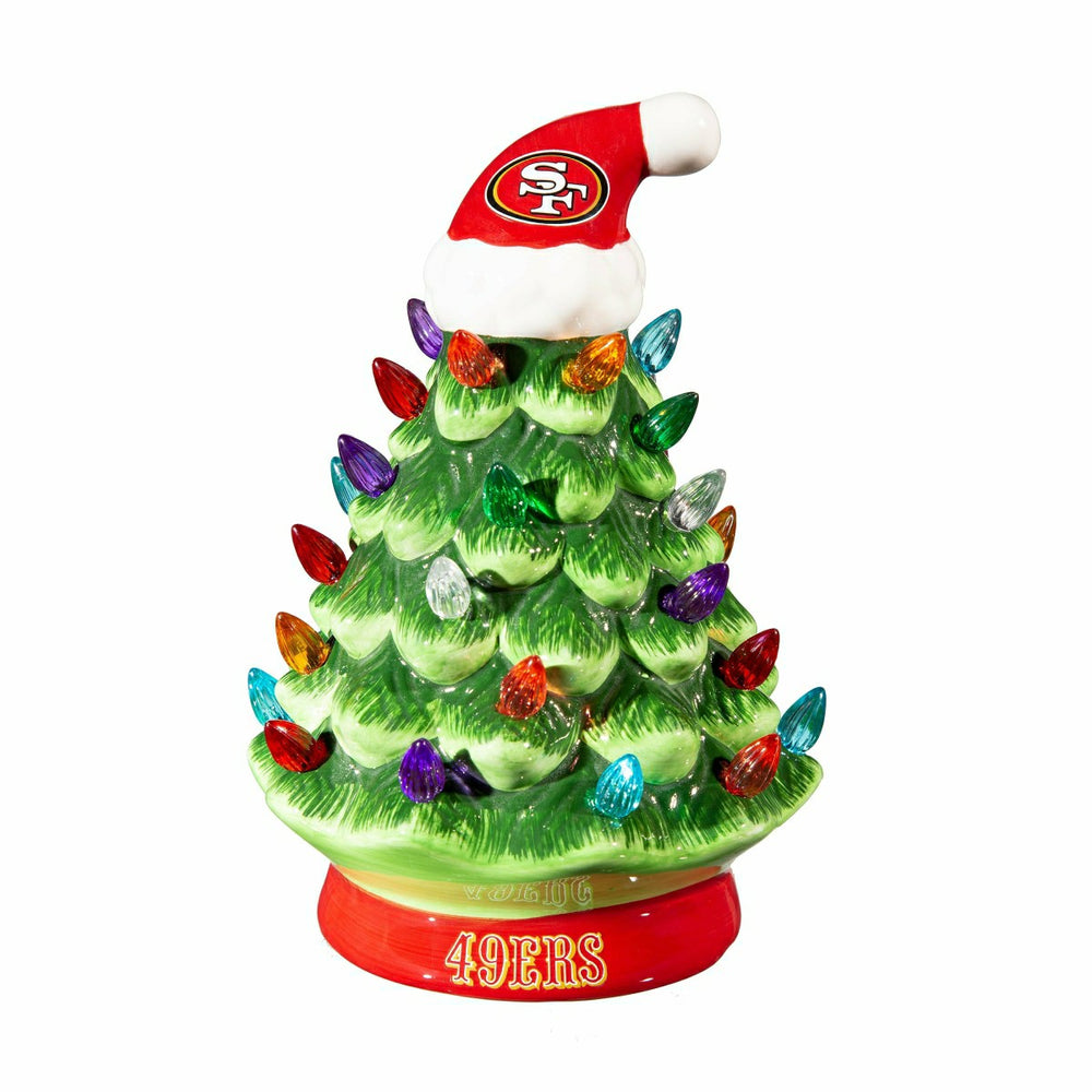 8" LED Ceramic Christmas Tree, San Francisco 49ers