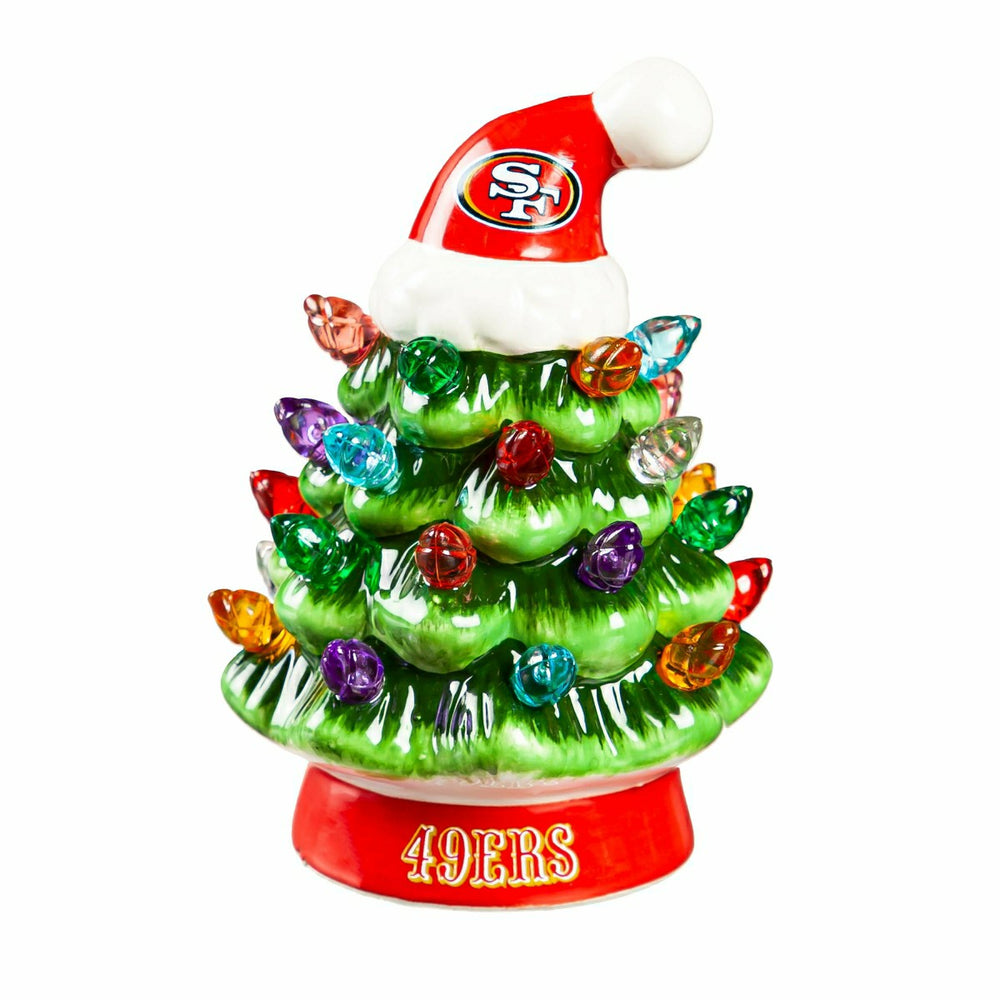 4" Mini LED Tabletop Christmas Tree, Set of 2, San Francisco 49ers