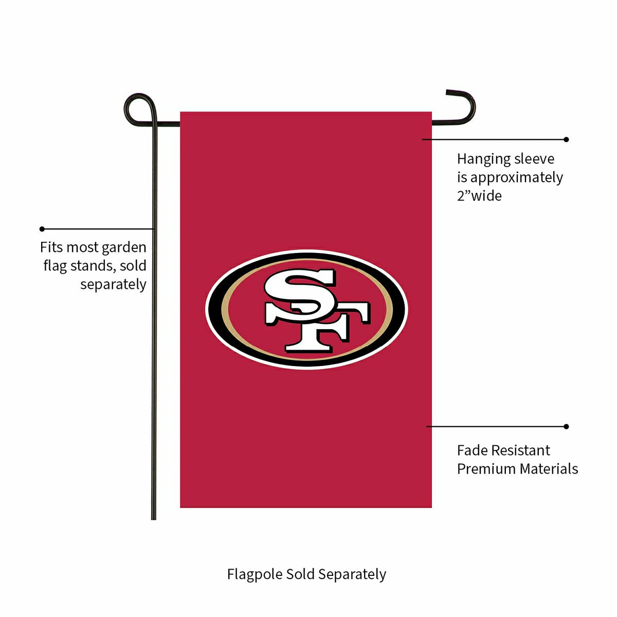 Applique Flag, Gar., San Francisco 49ers