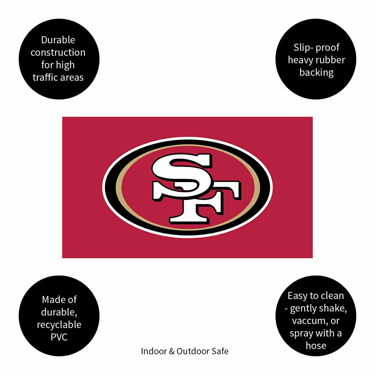 Full Color PVC Mat, 16" x 28", San Francisco 49ers