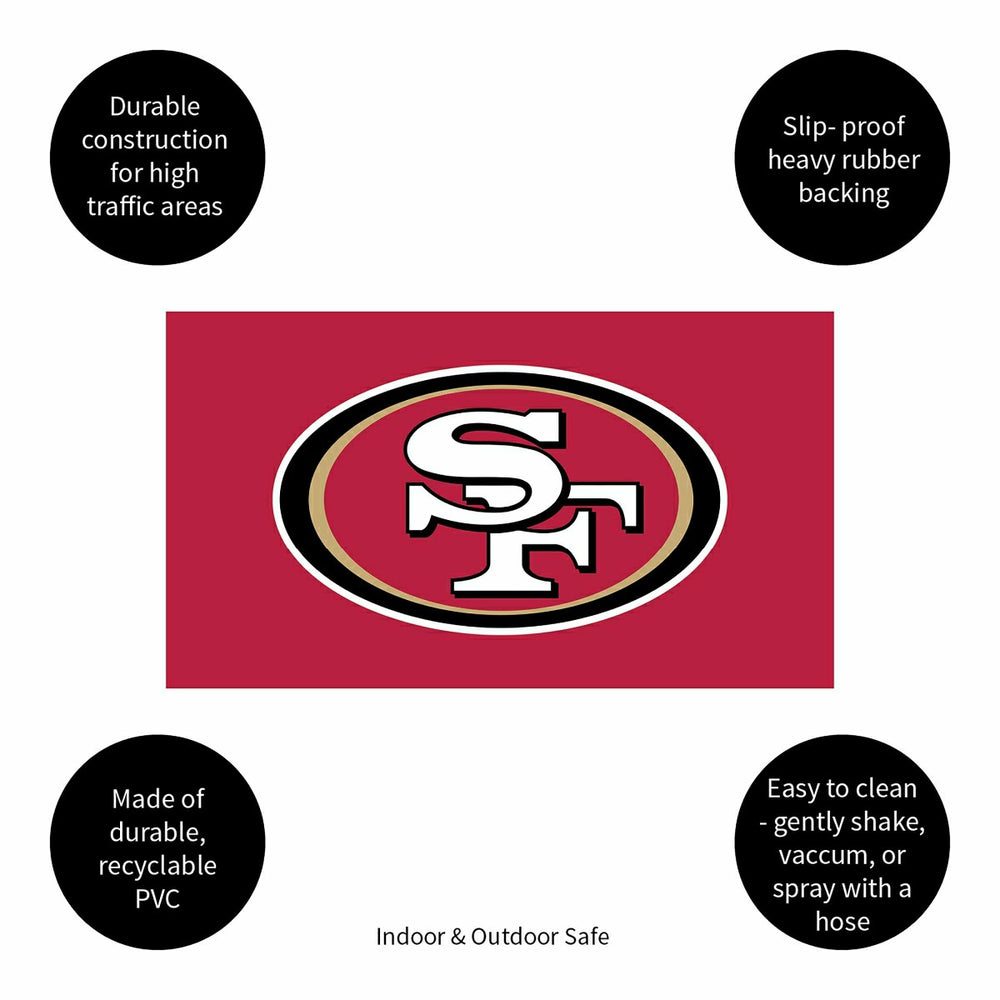 Full Color PVC Mat, 16" x 28", San Francisco 49ers