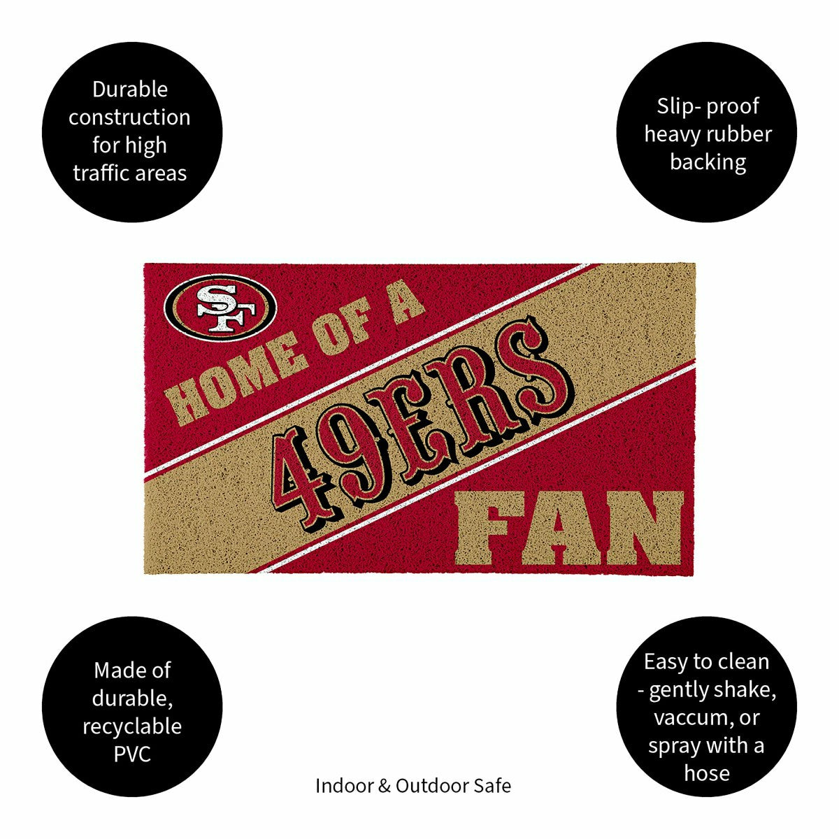 San Francisco 49ers, PVC Mat COLOR, Home of a Fan