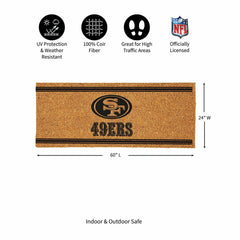 San Francisco 49ers Extra Large One Color Coir Mat, 60"x24"