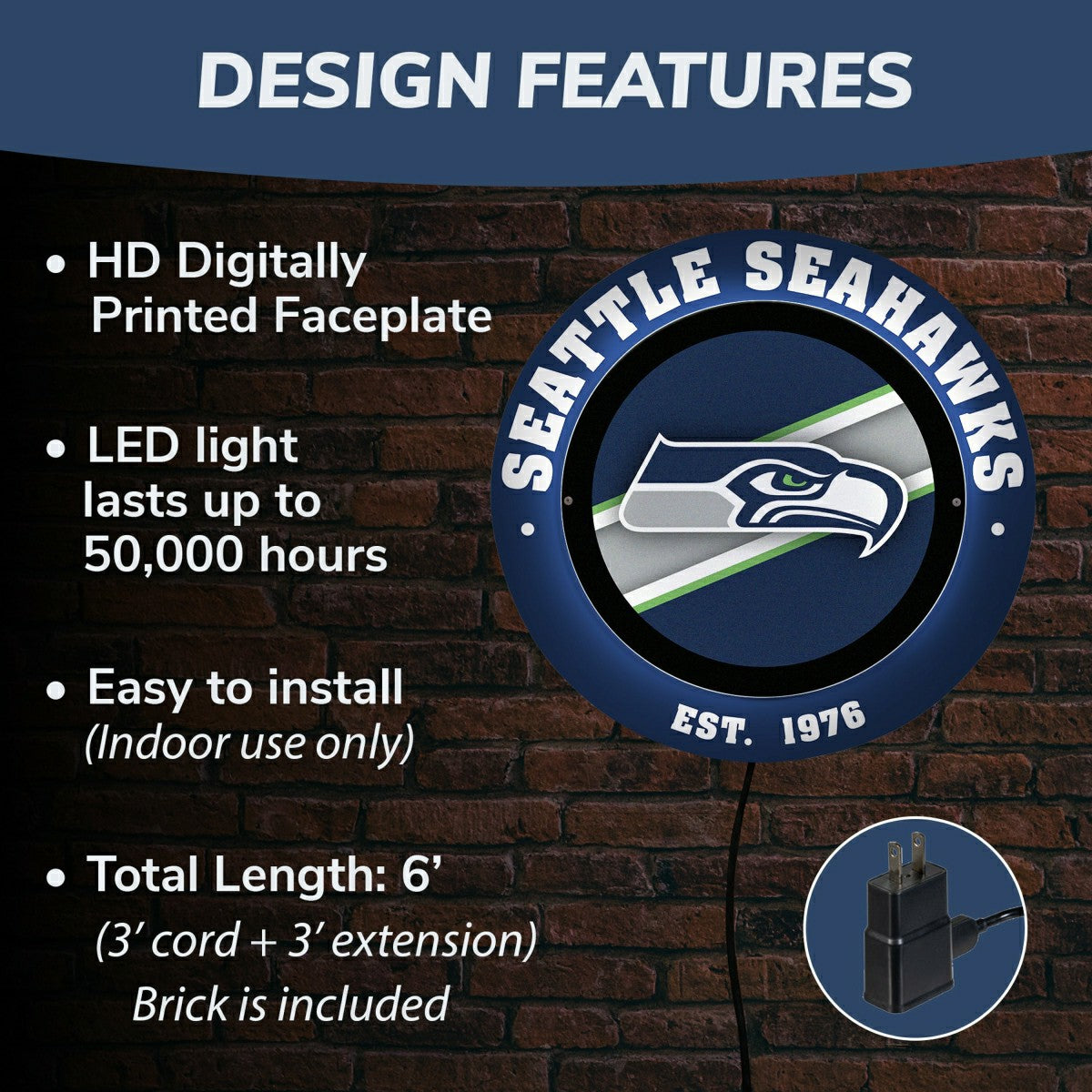 Seattle Seahawks, Metal Lite, Round