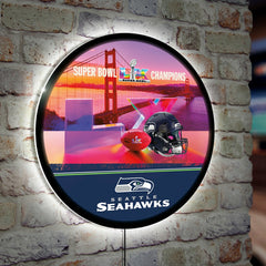 Seattle Seahawks, Super Bowl 60, LED Wall Decor, Football Round, 23"