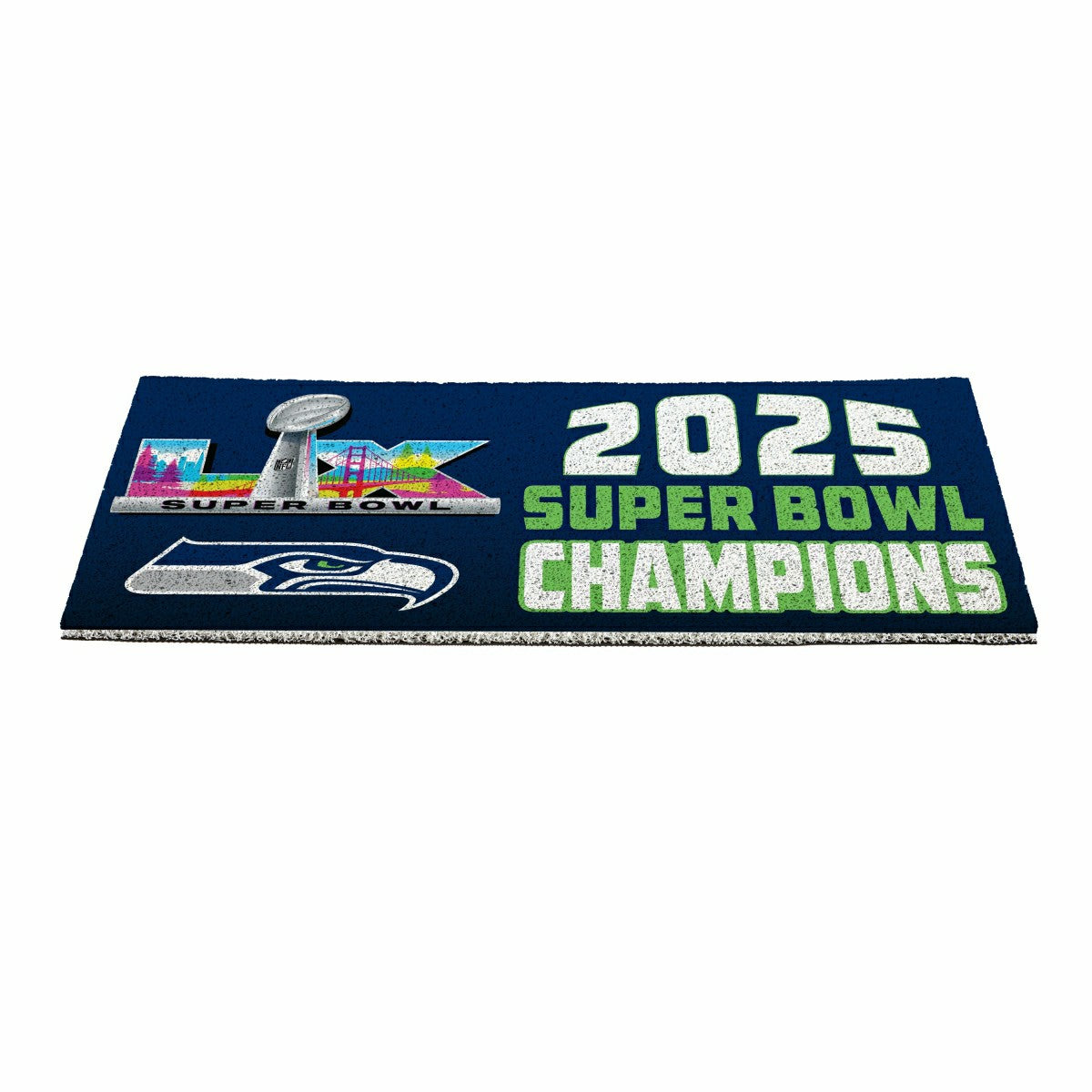 Seattle Seahawks, Super Bowl 60, Champions, Turf Mat, Color, 28"x 16"
