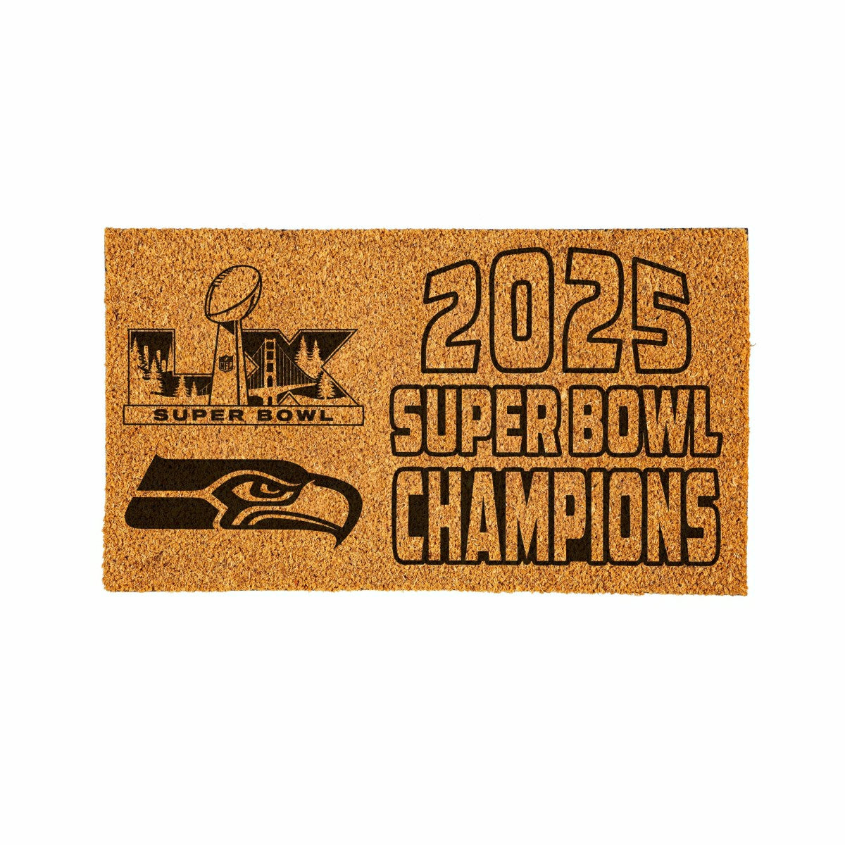 Seattle Seahawks, Super Bowl 60, Champions, Coir Mat, One Color, 28"x