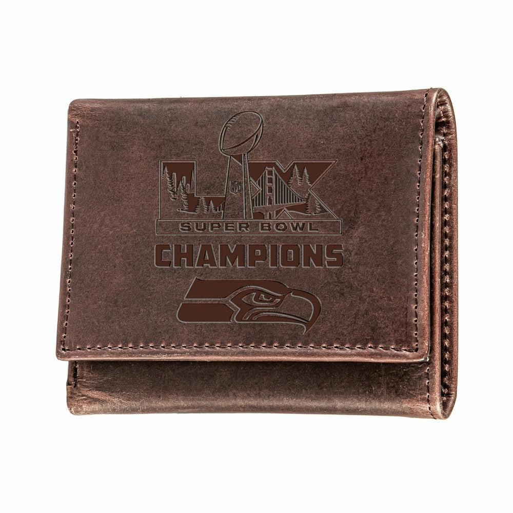 Seattle Seahawks, Super Bowl 60, Wallet, Tri-fold, Brown