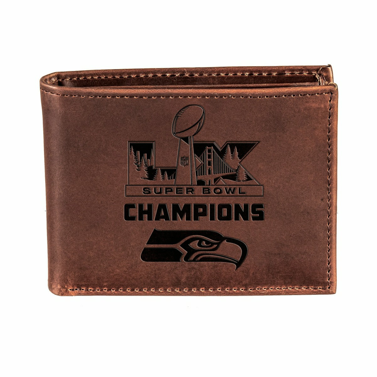 Seattle Seahawks, Super Bowl 60, Wallet, Bi-fold, Brown