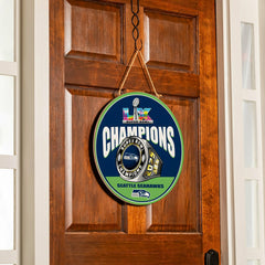Seattle Seahawks, Super Bowl 60, Ring, Round Door Decor with Hanging R