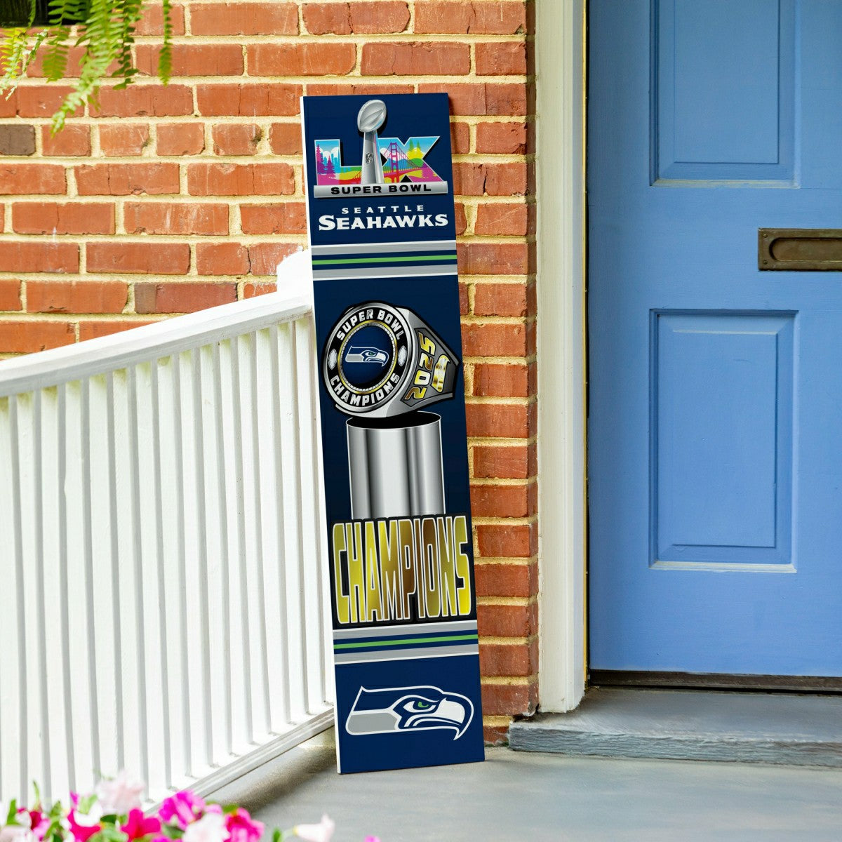 Seattle Seahawks, Super Bowl 60, Ring, Porch Leaner, 46"