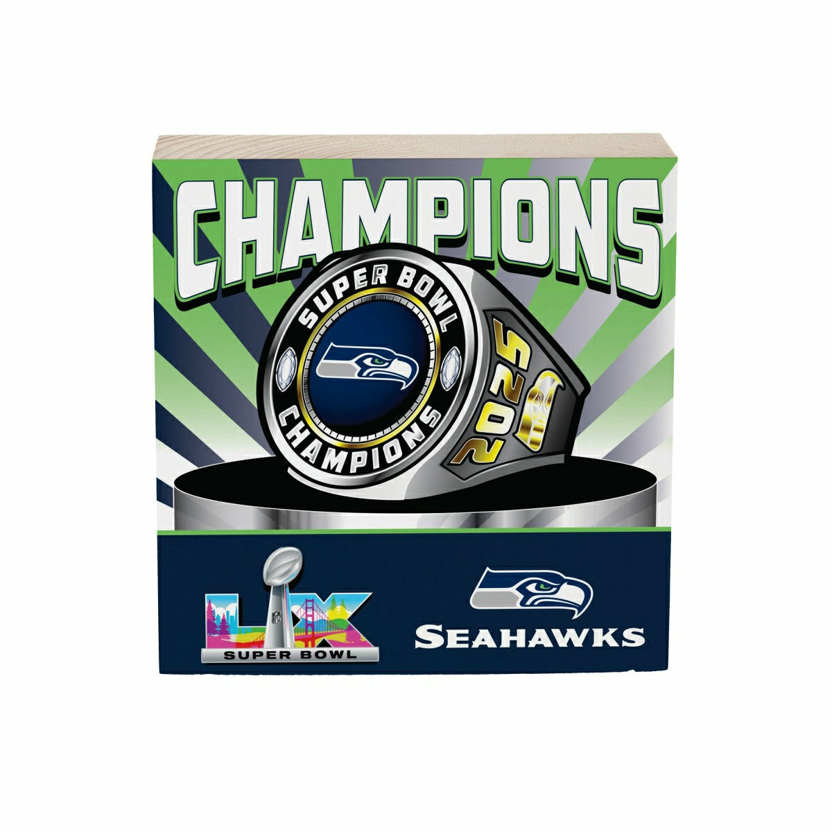 Seattle Seahawks, Super Bowl 60, Ring, Block, 6x6