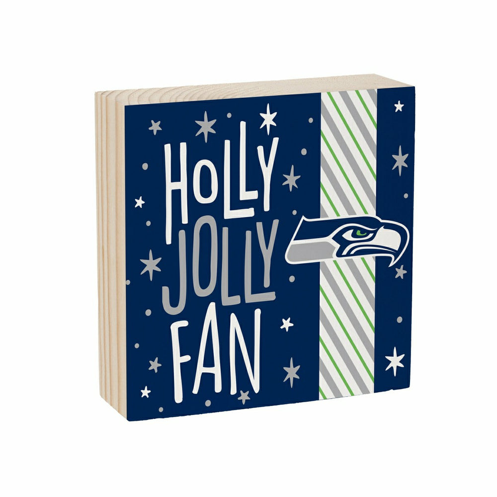 Seattle Seahawks Block, Holiday, 6x6