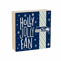 Seattle Seahawks Block, Holiday, 6x6