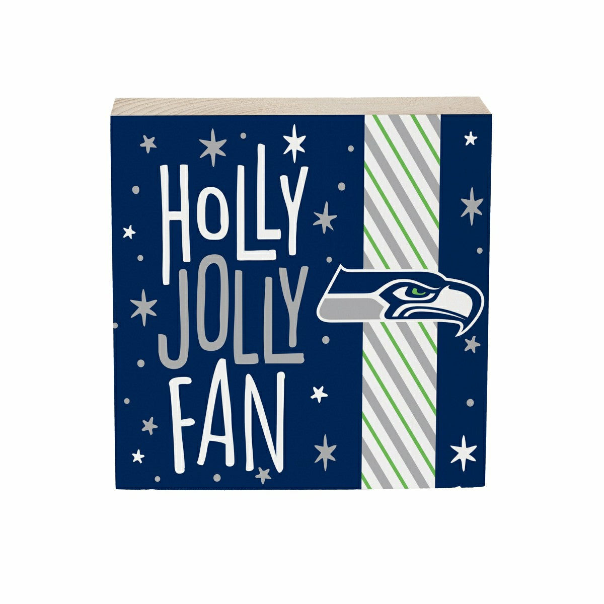 Seattle Seahawks Block, Holiday, 6x6