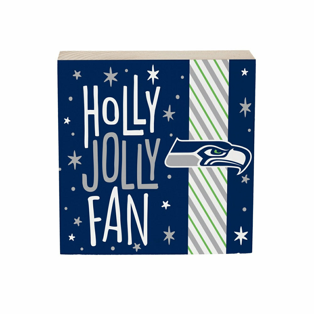 Seattle Seahawks Block, Holiday, 6x6