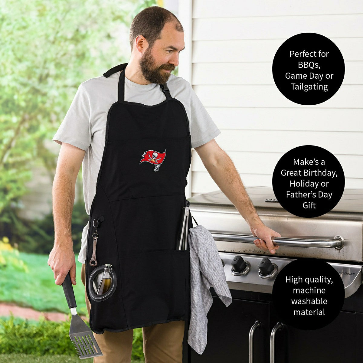 Grill Apron, Black, Tampa Bay Buccaneers