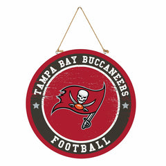 Tampa Bay Buccaneers Round Door Décor with Hanging Rope, 18x18
