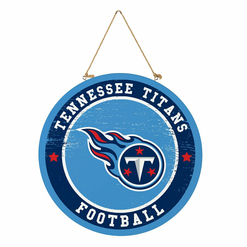 Tennessee Titans Round Door Décor with Hanging Rope, 18x18