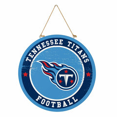 Tennessee Titans Round Door Décor with Hanging Rope, 18x18